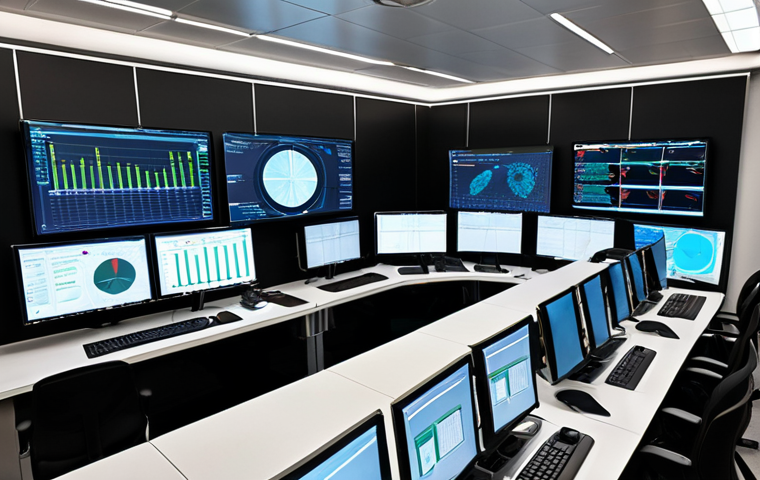 **Prompt:** A modern cybersecurity operations center (SOC) in Italy. Multiple screens display real-time security data, graphs, and alerts. Cybersecurity analysts are collaborating, using a SOAR platform to automate incident response. Focus on the integration and orchestration of different security tools. Include the Italian flag subtly in the background.
