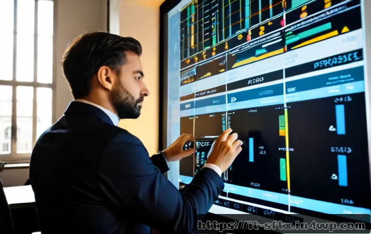 Home 15 보안 오케스트레이션 자동화의 허용 오차 설정 - Photorealistic cybersecurity operations analyst in a modern Milan office, carefully adjusting a phys...